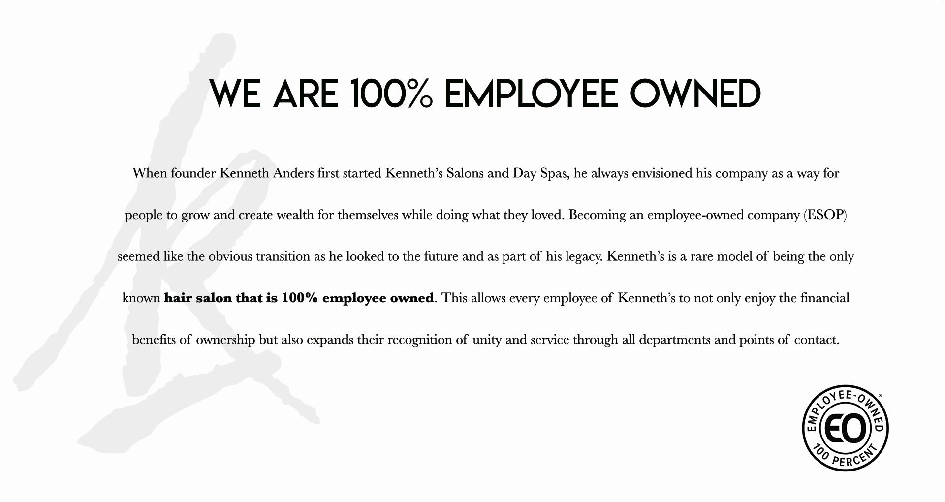 We Are 100% Employee Owned