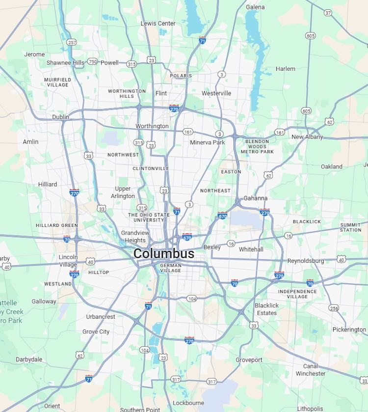 Map showing Kenneth's salon locations