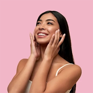 Waxing Treatment woman with waxed face