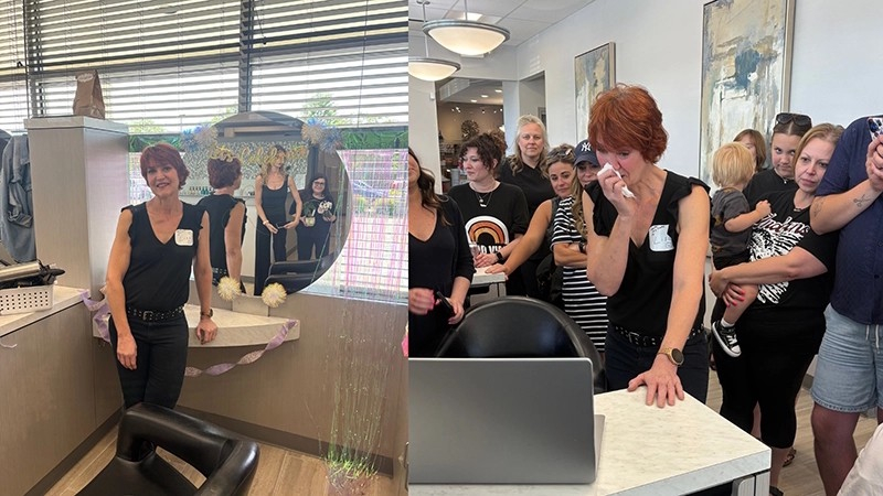 Lee's celebration at the salon