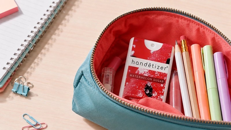 Image of handetizer in student purse