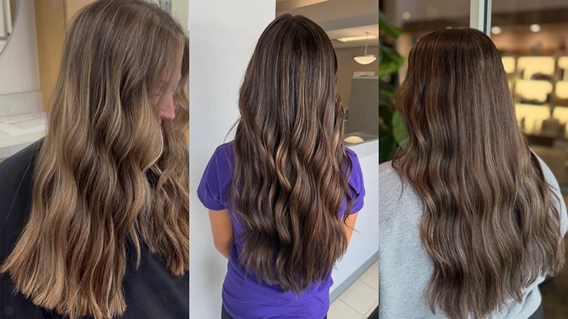Images of different shades of dark hair