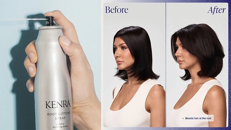 Image of a before and after with products