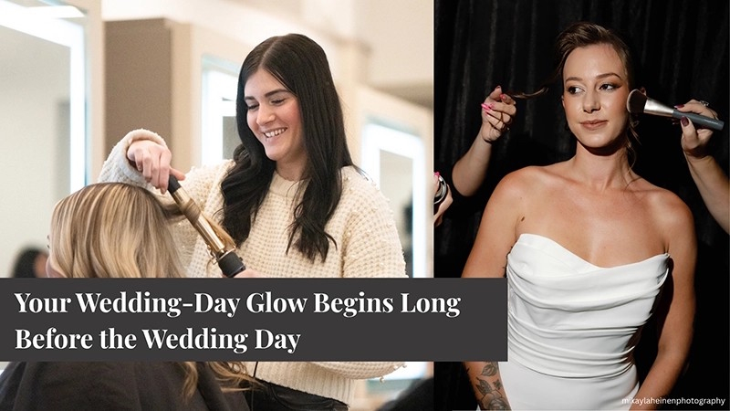 Image of bride pepping for wedding day